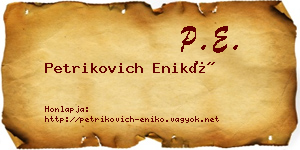 Petrikovich Enikő névjegykártya