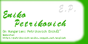 eniko petrikovich business card